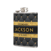 高度な金ゴールドとブラック・グルームスマン/花婿介添人 フラスク (左)