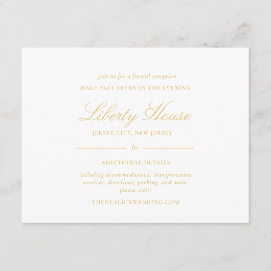 高度な金ゴールドレースエレガントスクリプト披露宴 エンクロージャーカード (正面)