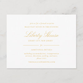 高度な金ゴールドレースエレガントスクリプト披露宴 エンクロージャーカード