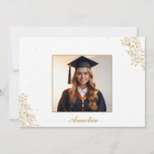 高度な金ゴールド卒業サンキューカード 招待状 (裏面)