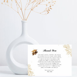 高度な金ゴールド卒業サンキューカード 招待状