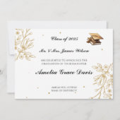 高度な金ゴールド卒業発表 招待状 (正面)