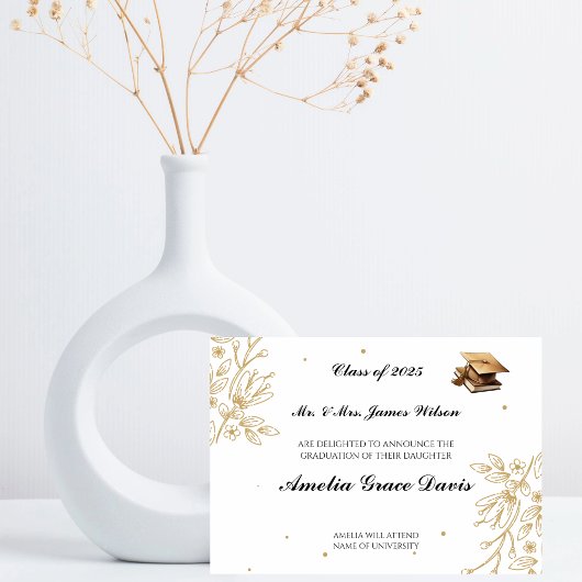 高度な金ゴールド卒業発表 招待状