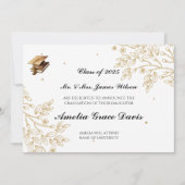 高度な金ゴールド卒業発表 招待状 (正面)