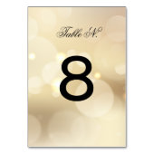 高度な金ゴールド結婚グリッターのテーブル番号 テーブルナンバー (裏面)