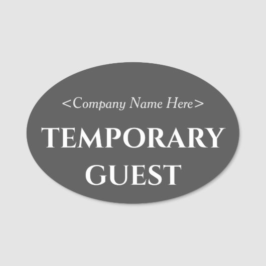 高度な「一時ゲスト」名タグ 名札 (正面)