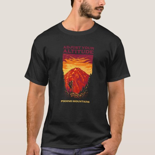 高度の調整ポコノ山脈ハイキングペン Tシャツ (正面)