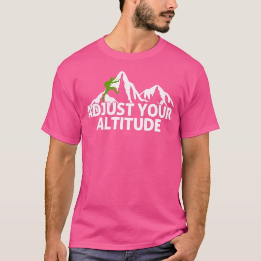 高度の調整ロック登山冒険 Tシャツ (正面)