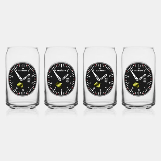 高度計パイロット航空ギーク ガラス缶 (正面)