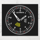 高度計パイロット航空ギーク スパークリングワインラベル (シングルラベル)