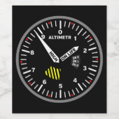 高度計パイロット航空ギーク ワインラベル (シングルラベル)