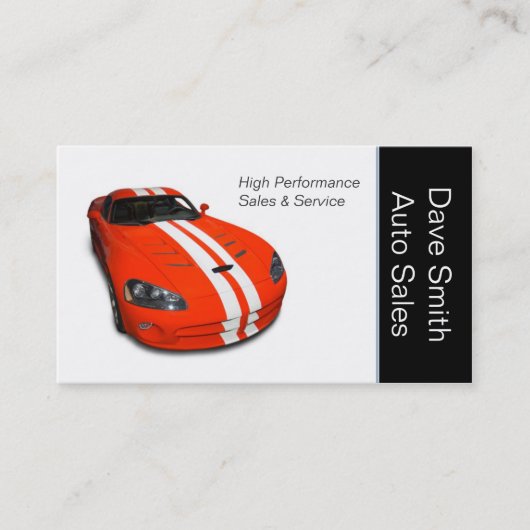 高性能の自動車販売店 名刺 (正面)