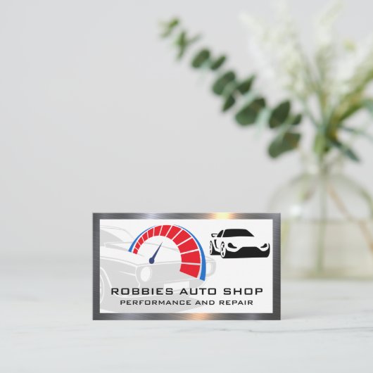 高性能の自動車部品ロゴビジネスカード 名刺 (スタンド正面)