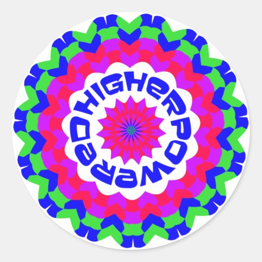 高性能スピリチュアル引用文万華鏡のように千変万化するパターンデザイン ラウンドシール (正面)