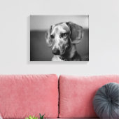 高感度ダックスフント キャンバスプリント (インサイチュ (リビング))