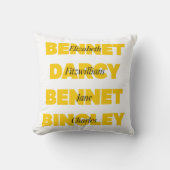 高慢と偏見からの主要なキャラクターの名前 クッション (正面)