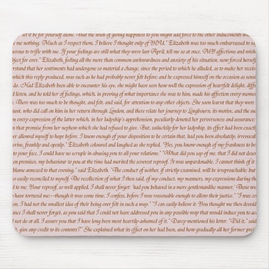 高慢と偏見の引用文 マウスパッド (正面)