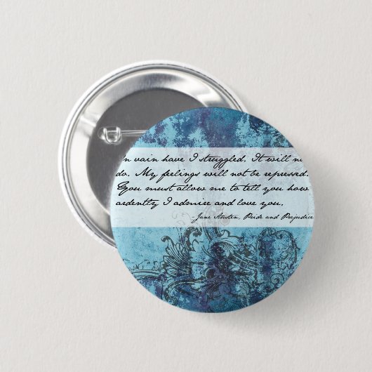 高慢と偏見の引用文 缶バッジ (正面&裏面)