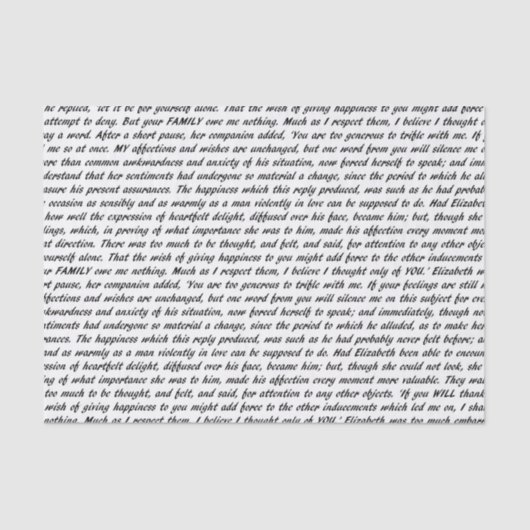 高慢と偏見の文字 薄葉紙 (正面)