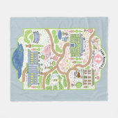 高慢と偏見はかわいい総括的なジェーンAustenの地図を描きます フリースブランケット (正面(横))