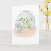 高成績の魚のお祝いカード カード (黄色い花)