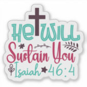 高揚する聖書の詩のステッカー シール (正面)