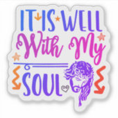 高揚する聖書の詩のステッカー シール (正面)