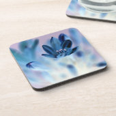 高揚ブルーフラワー懸命プラスチックコースター コースター (左側)
