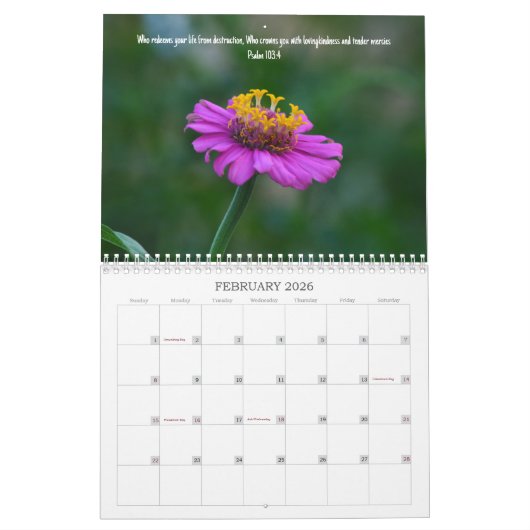 高揚信仰バイブル聖句自然カレンダー カレンダー (2月 2026)