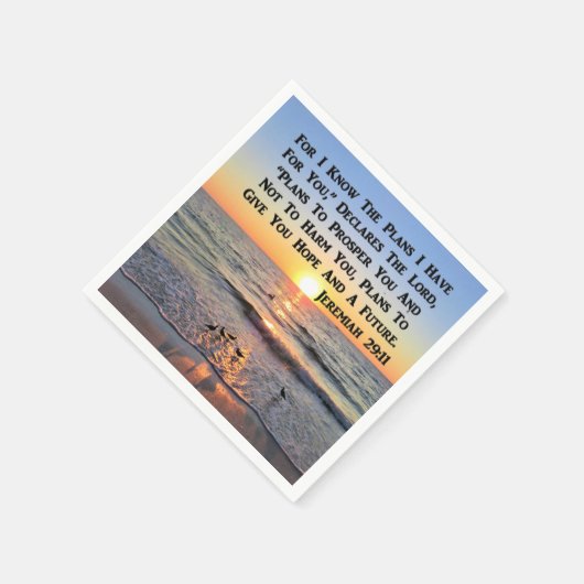 高揚性エレミヤ29:11日の出 スタンダードカクテルナプキン (角)