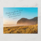 高揚感動的聖書の詩詩篇37:4 ポストカード (正面)