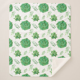 高揚緑パターンデザイン シェルパブランケット