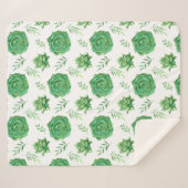 高揚緑パターンデザイン シェルパブランケット (正面(横))