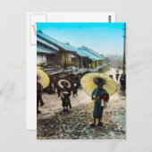 高木ガラス マジック ランタン スライド 学校の子供たち ポストカード (正面/裏面)