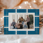 高架プレイドコージーキャビンフォレストターコイズブルー シーズンカード