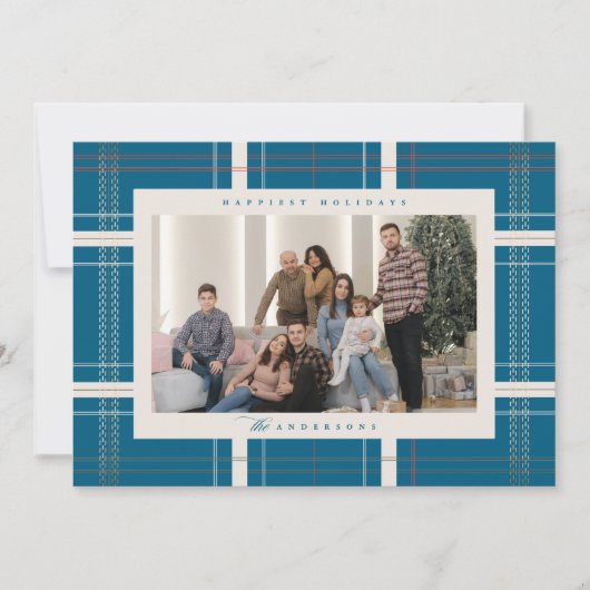 高架プレイドコージーキャビンフォレストターコイズブルー シーズンカード (正面)