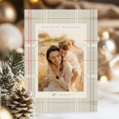 高架プレイドコージーキャビンベージュフォレストグリーン シーズンカード