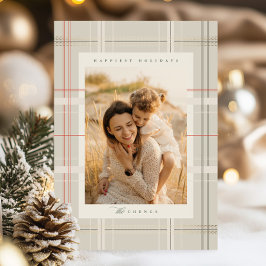 高架プレイドコージーキャビンベージュフォレストグリーン シーズンカード