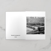 高架鉄道ヨンカーズのニューヨーク市電列車 箔グリーティングカード (外側レイダウン)