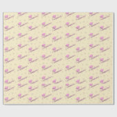 高校のためのピンク色の黄色の卒業 ラッピングペーパー (フラット)