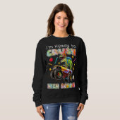高校のモンスタートラック・ディノスを潰す準備ができている スウェットシャツ (正面フル)