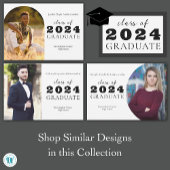 高校のワインレッドのシンプルな卒業のお知らせ 案内状