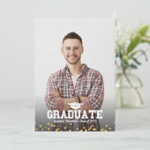 高校の写真 卒業おめでとうのカード 案内状 (スタンド正面)