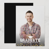 高校の写真 卒業おめでとうのカード 案内状 (正面/裏面)