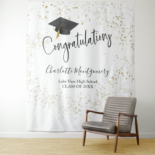 高校の卒業パーティーの背景にぴったりな、華やかで輝くスプラッシュデザイン タペストリー (インサイチュ)