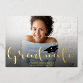 高校の卒業発表フォイル招待状 箔招待状 (正面)