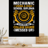 高校の卒業証書を使った整備士 ポスター (キッチン)