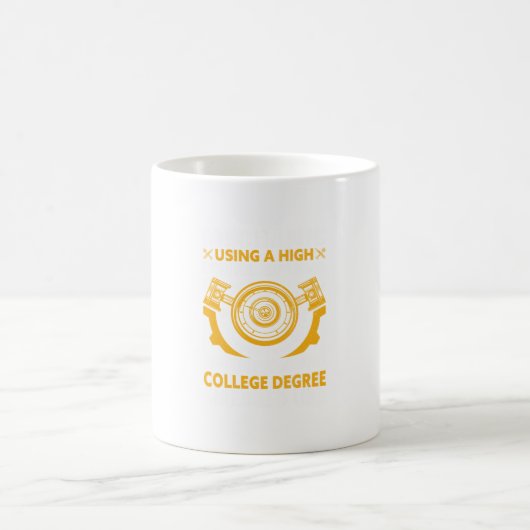 高校の卒業証書を使った整備士 モーフィングマグカップ (中央)