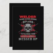 高校の卒業証書を使って修理する 案内状 (正面/裏面)