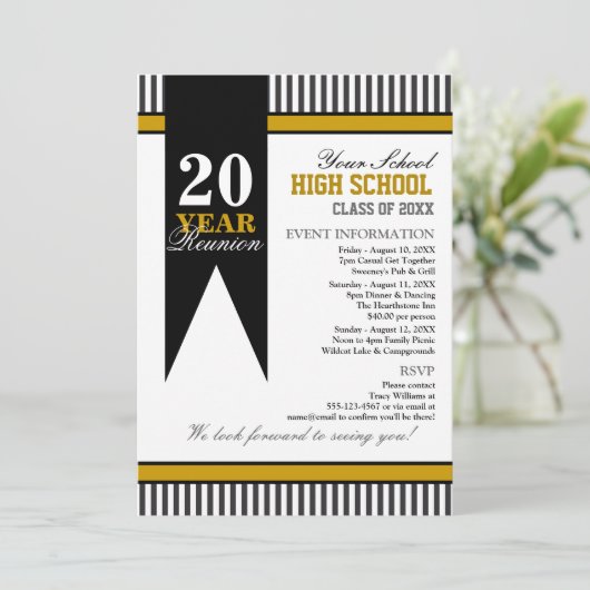 高校の同窓会 招待状 (スタンド正面)